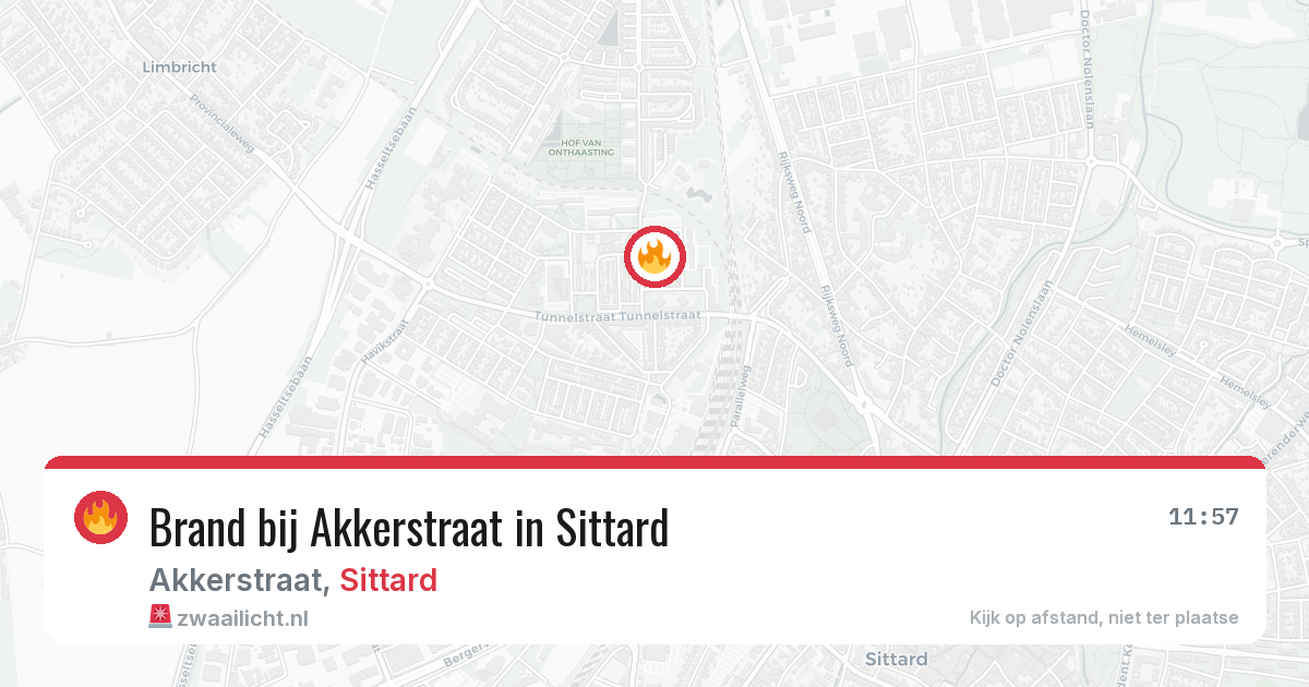 Brand bij Akkerstraat in Sittard — 15 mei 2026
