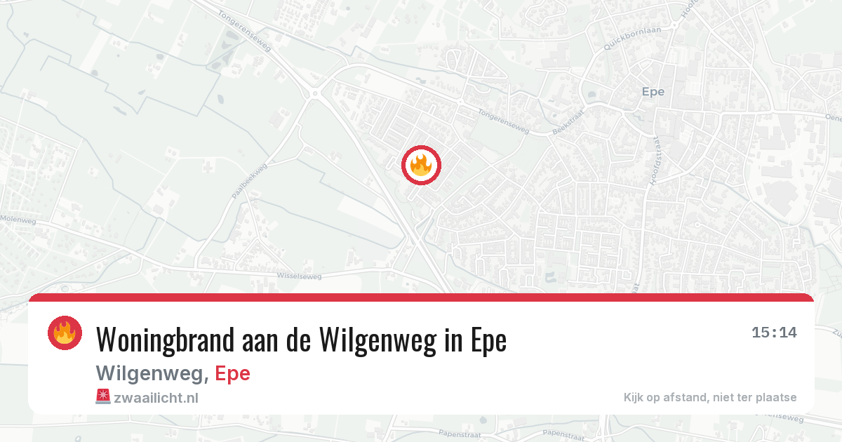 Woningbrand aan de Wilgenweg in Epe — 19 jun 2026
