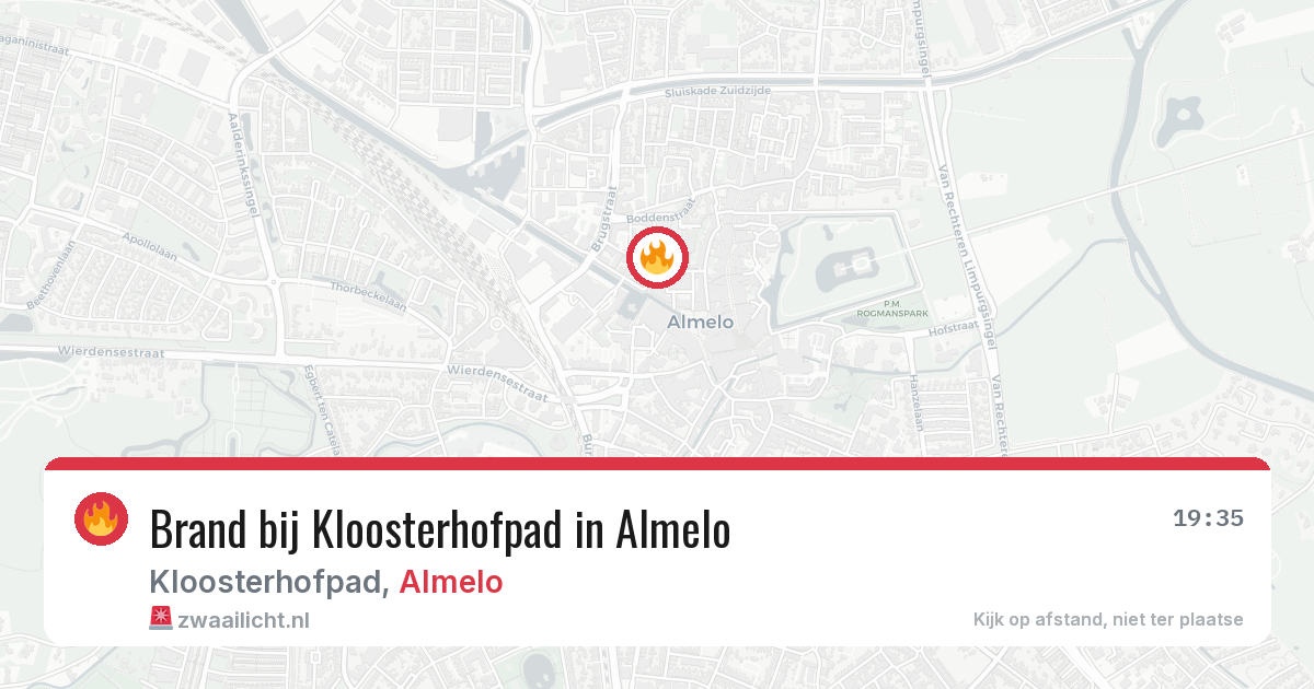 Brand bij Kloosterhofpad in Almelo — 12 jun 2026