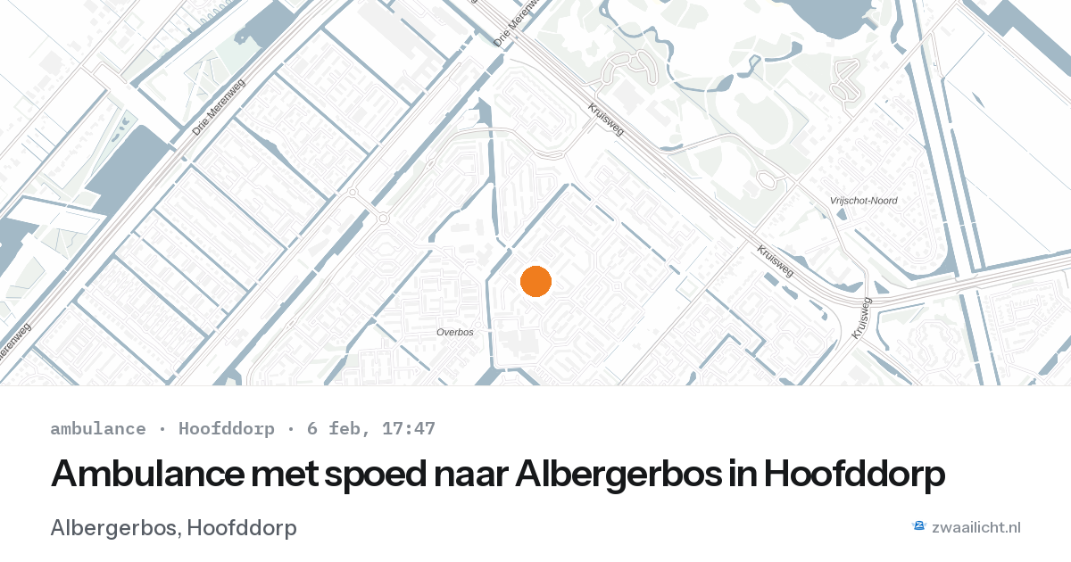 Ambulance met spoed naar Albergerbos in Hoofddorp — 6 feb 2026