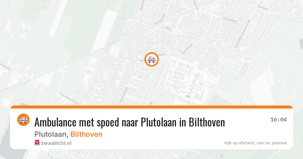 Ambulance met spoed naar Plutolaan in Bilthoven — 23 mrt 2026