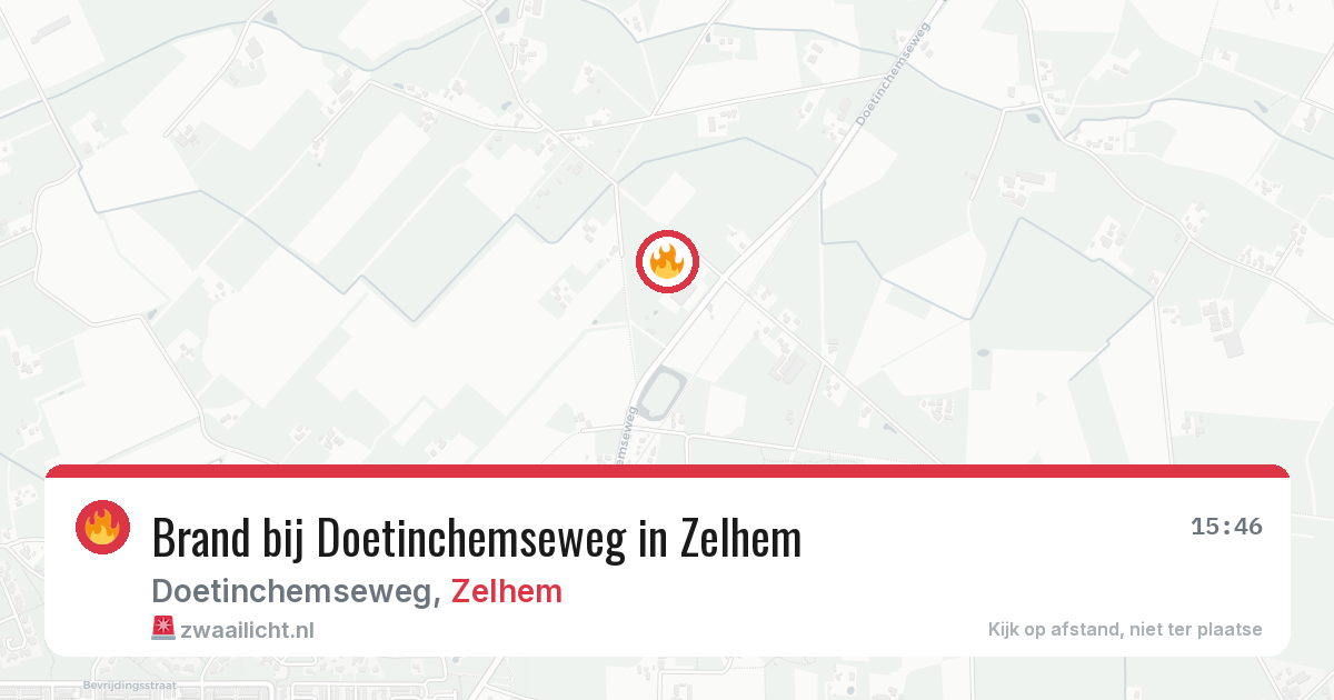 Brand bij Doetinchemseweg in Zelhem — 16 mrt 2026