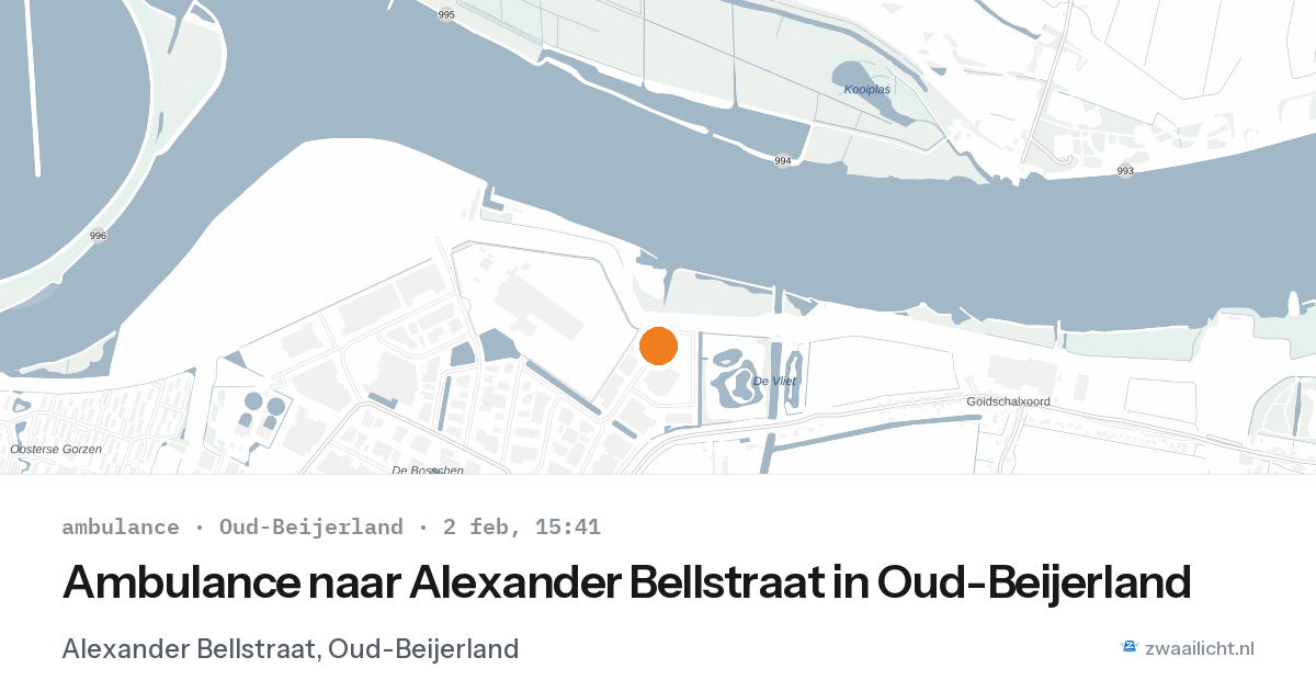 Ambulance naar Alexander Bellstraat in Oud-Beijerland — 2 feb 2026