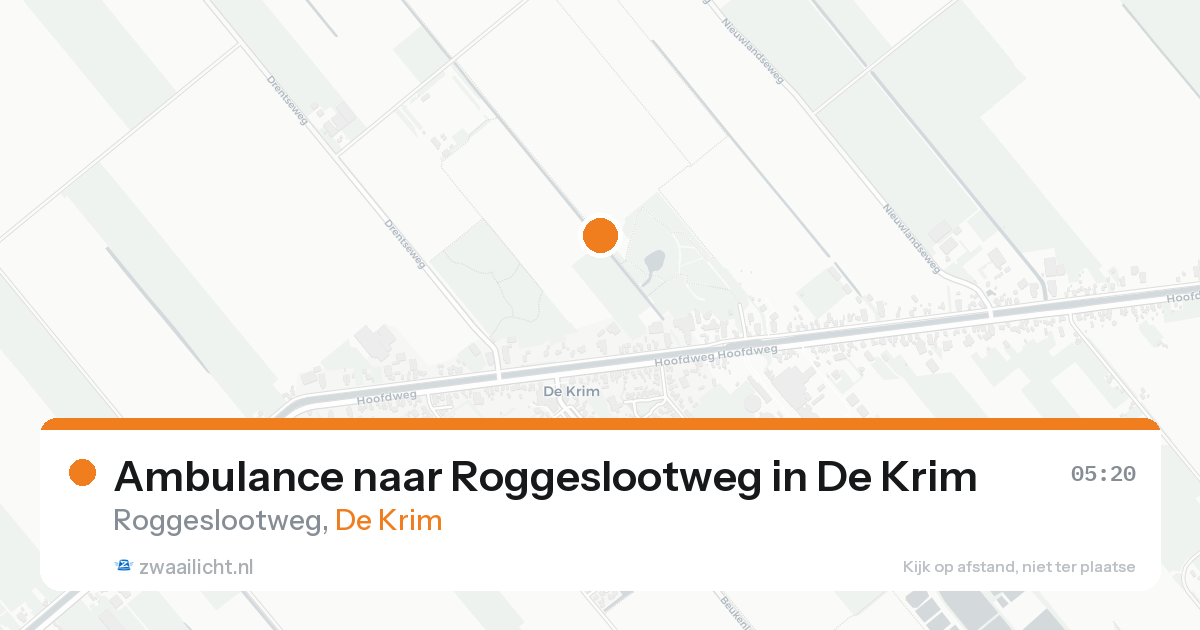 Ambulance naar Roggeslootweg in De Krim — 14 aug 2026