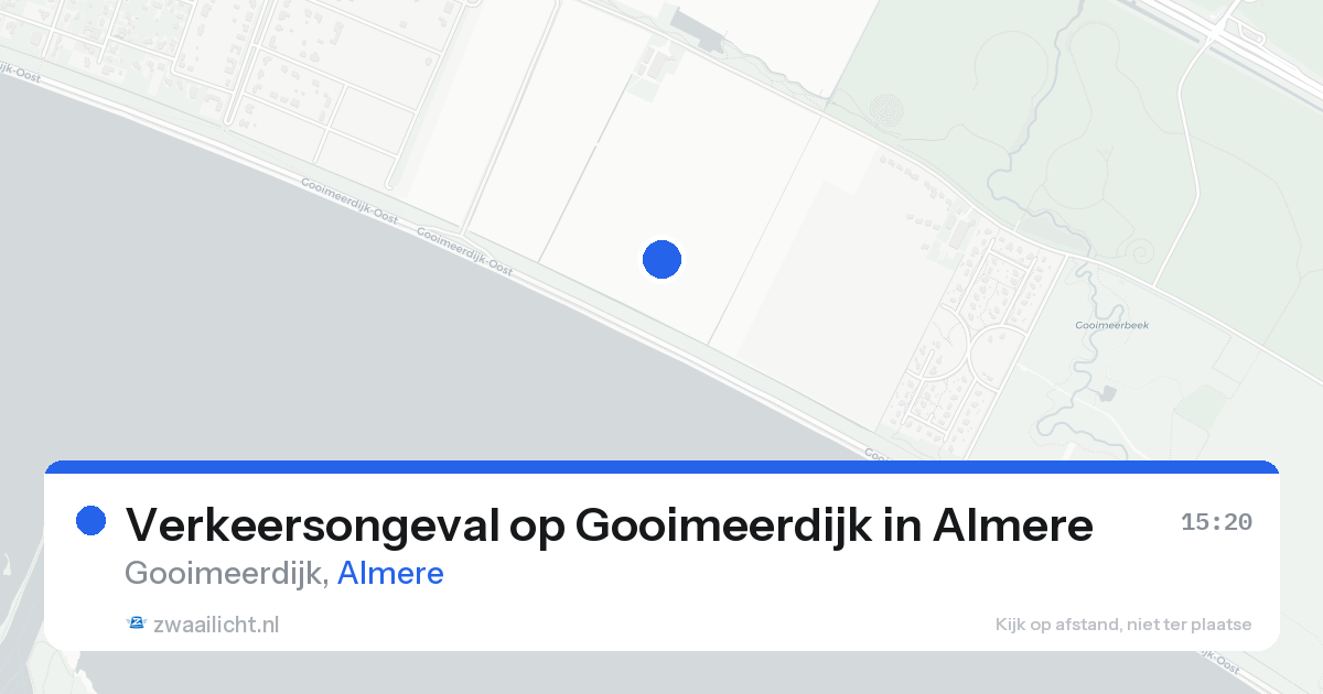 Verkeersongeval op Gooimeerdijk in Almere — 16 aug 2026