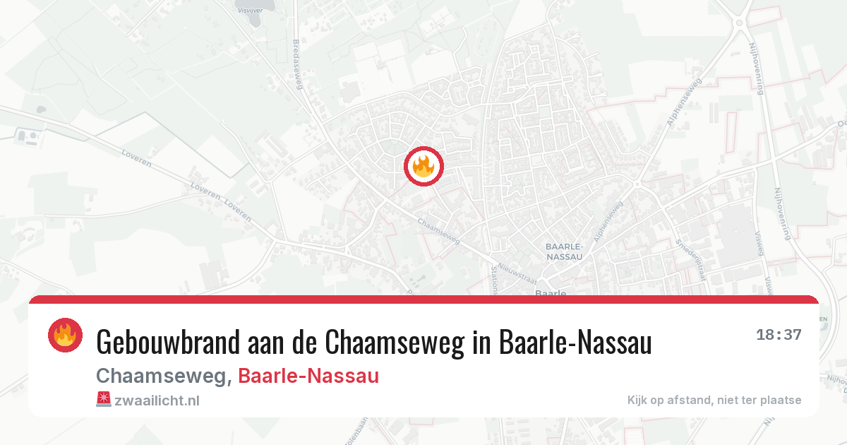 Gebouwbrand aan de Chaamseweg in Baarle-Nassau — 3 jun 2026