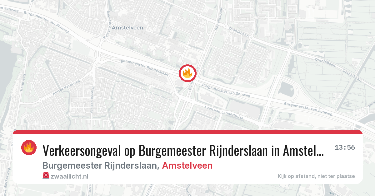 Verkeersongeval op Burgemeester Rijnderslaan in Amstelveen — 12 mei 2026