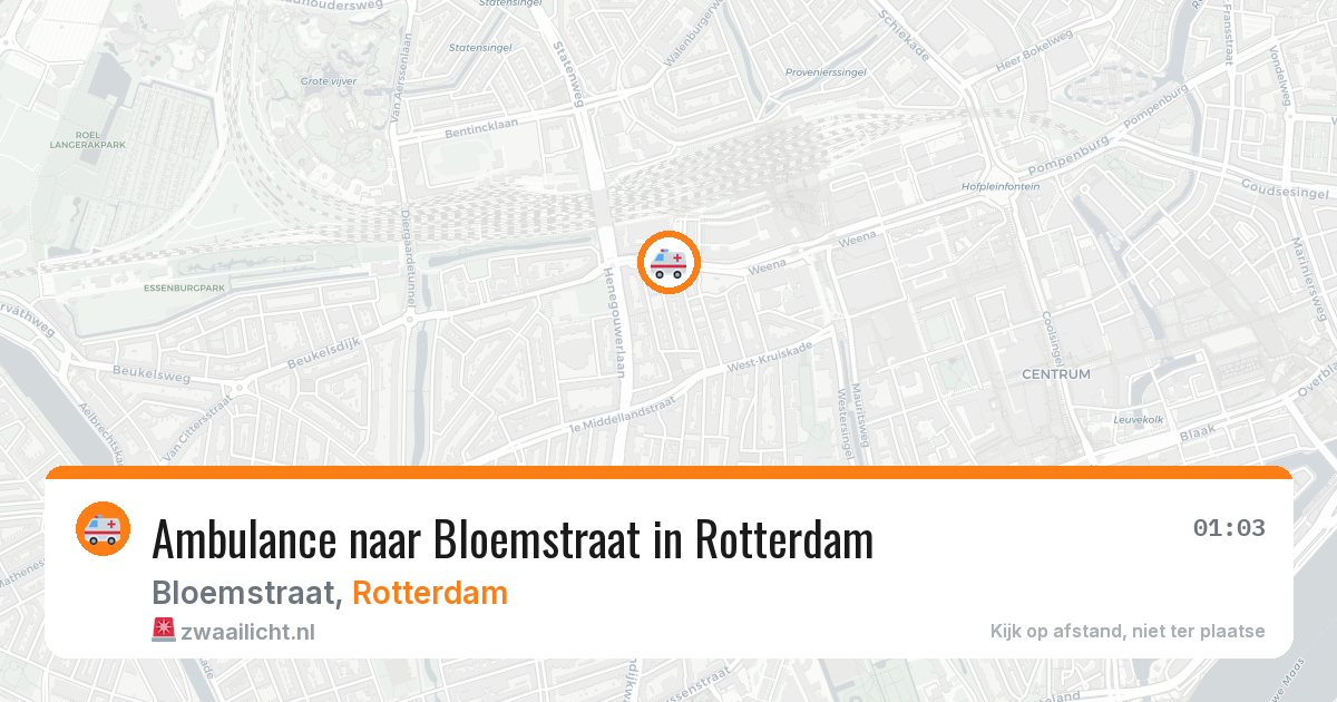 Ambulance naar Bloemstraat in Rotterdam — 15 mei 2026