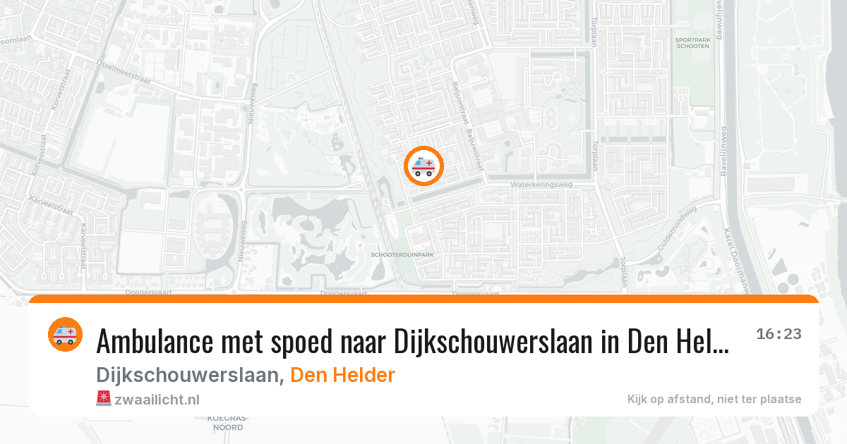 Ambulance met spoed naar Dijkschouwerslaan in Den Helder — 8 mei 2026