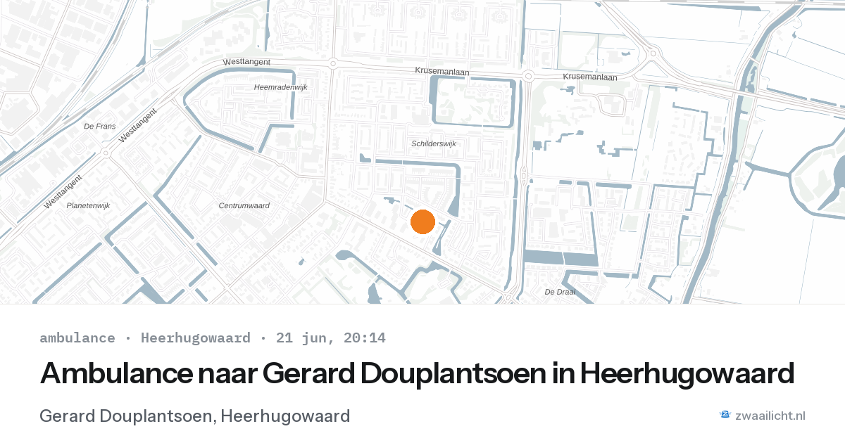 Ambulance naar Gerard Douplantsoen in Heerhugowaard — 21 jun 2026