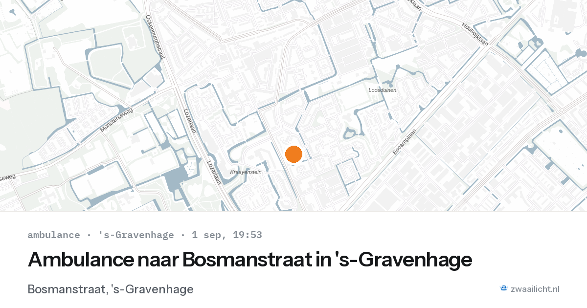 Ambulance naar Bosmanstraat in 's-Gravenhage — 1 sep 2026