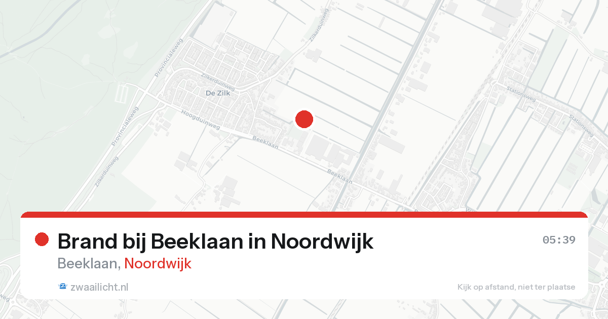 Brand bij Beeklaan in Noordwijk — 16 feb 2026