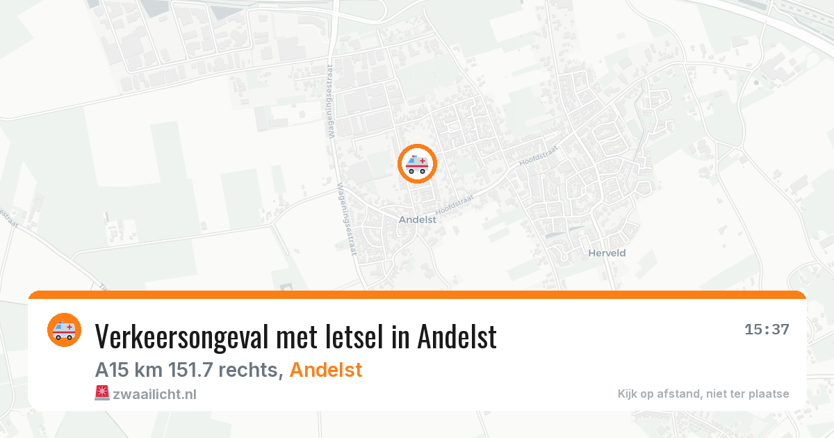 Verkeersongeval met letsel in Andelst — 11 mrt 2026