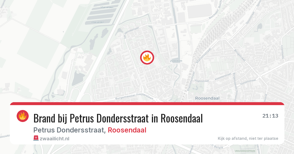 Brand bij Petrus Dondersstraat in Roosendaal — 22 jun 2026