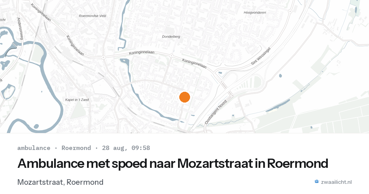 Ambulance met spoed naar Mozartstraat in Roermond — 28 aug 2026