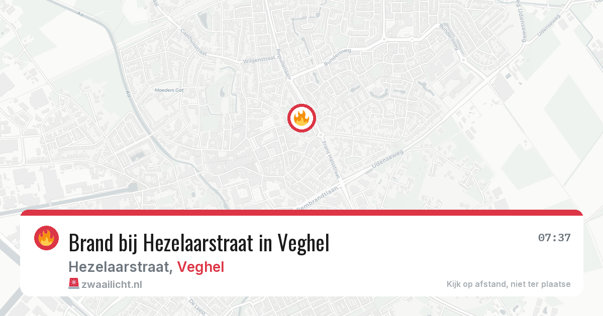 Brand bij Hezelaarstraat in Veghel — 30 jan 2026