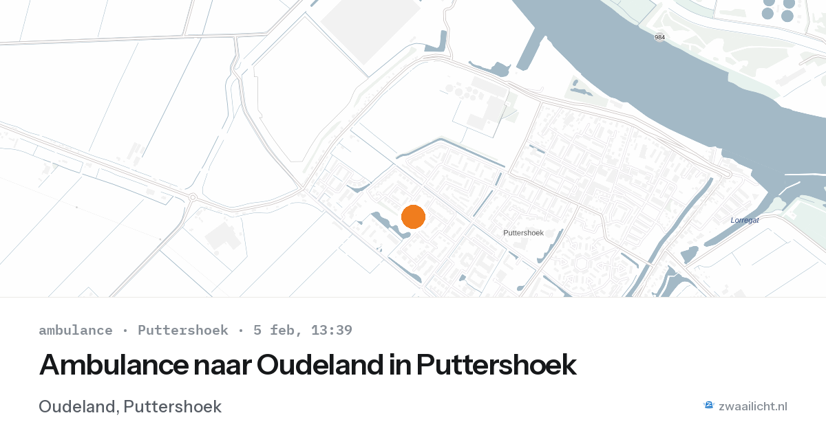 Ambulance naar Oudeland in Puttershoek — 5 feb 2026