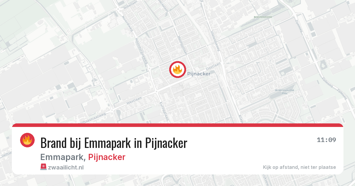 Brand bij Emmapark in Pijnacker — 23 jul 2026