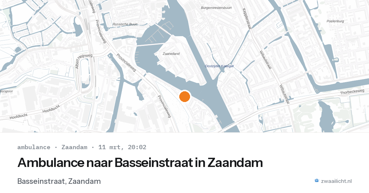 Ambulance naar Basseinstraat in Zaandam — 11 mrt 2026