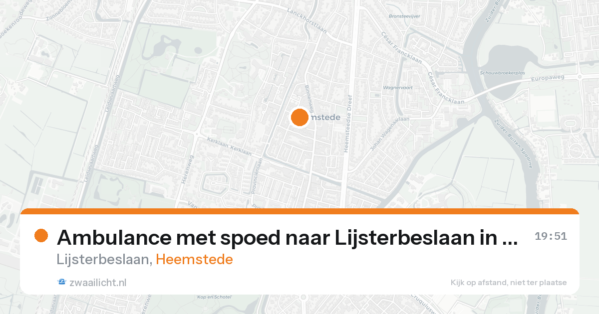 Ambulance met spoed naar Lijsterbeslaan in Heemstede — 23 aug 2026