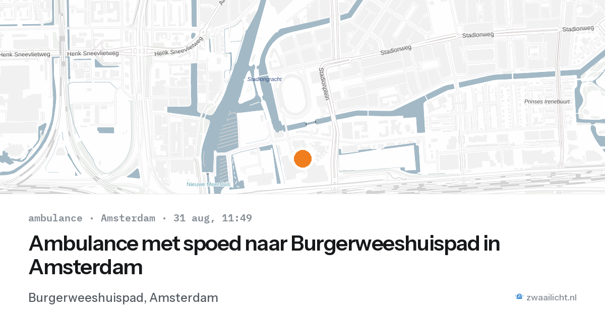 Ambulance met spoed naar Burgerweeshuispad in Amsterdam — 31 aug 2026
