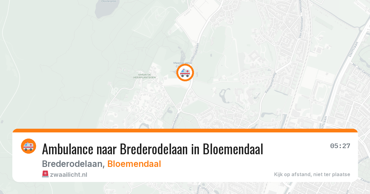 Ambulance naar Brederodelaan in Bloemendaal — 15 mrt 2026
