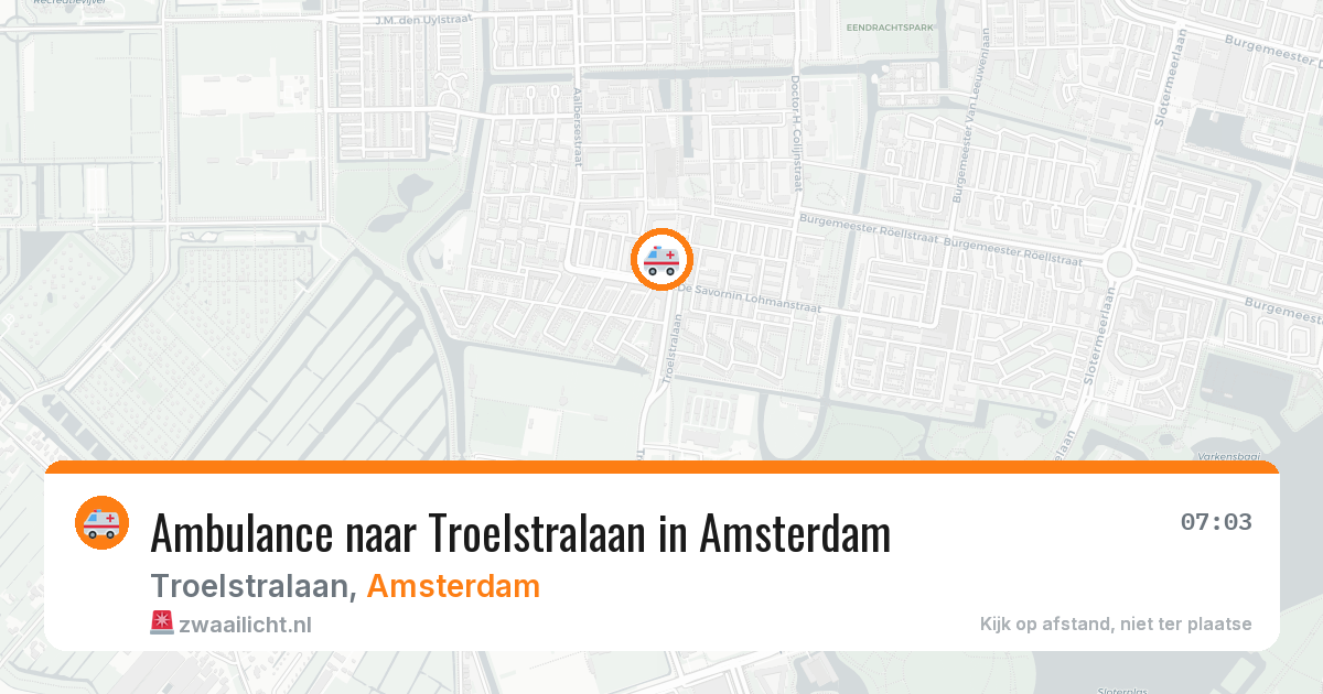 Ambulance naar Troelstralaan in Amsterdam — 17 mei 2026