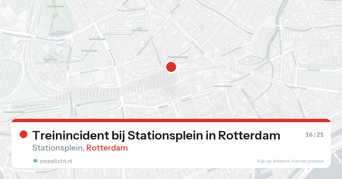Treinincident bij Stationsplein in Rotterdam — 21 aug 2026
