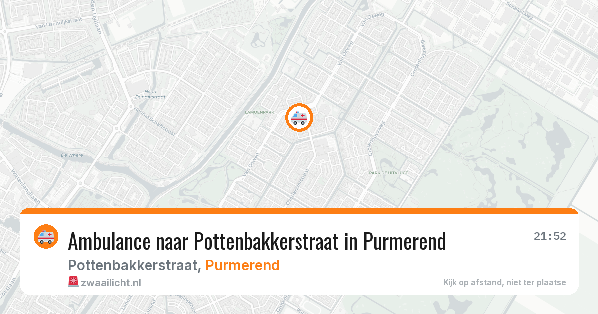 Ambulance naar Pottenbakkerstraat in Purmerend — 2 aug 2026