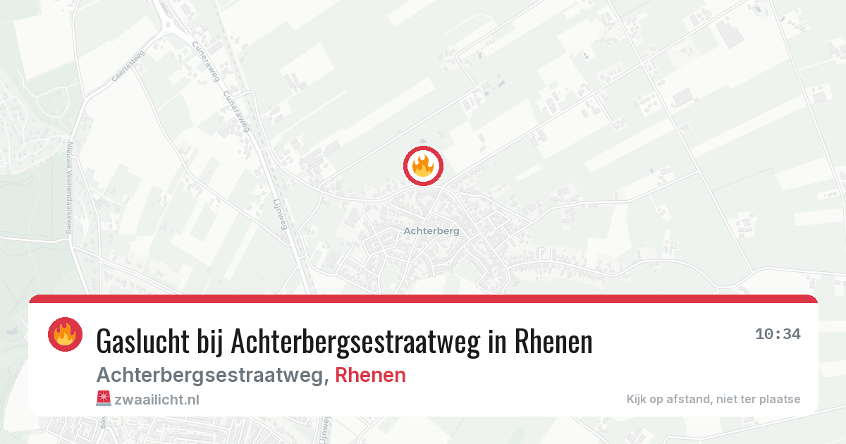 Gaslucht bij Achterbergsestraatweg in Rhenen — 7 aug 2026