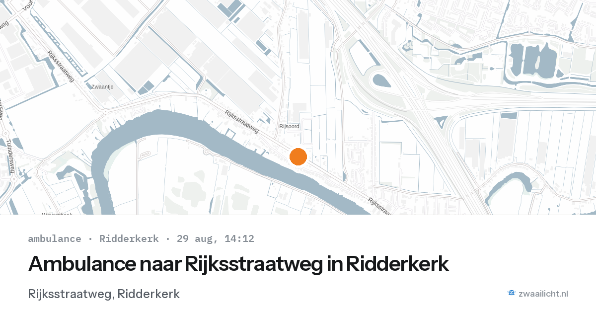 Ambulance naar Rijksstraatweg in Ridderkerk — 29 aug 2026