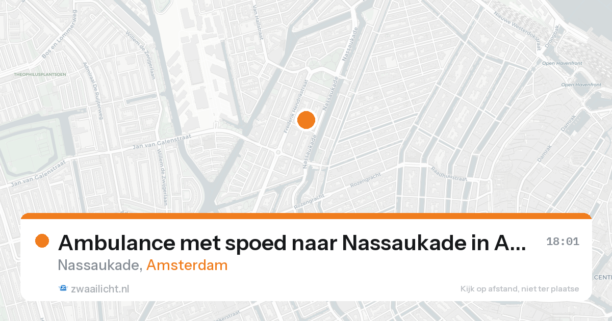 Ambulance met spoed naar Nassaukade in Amsterdam — 23 aug 2026