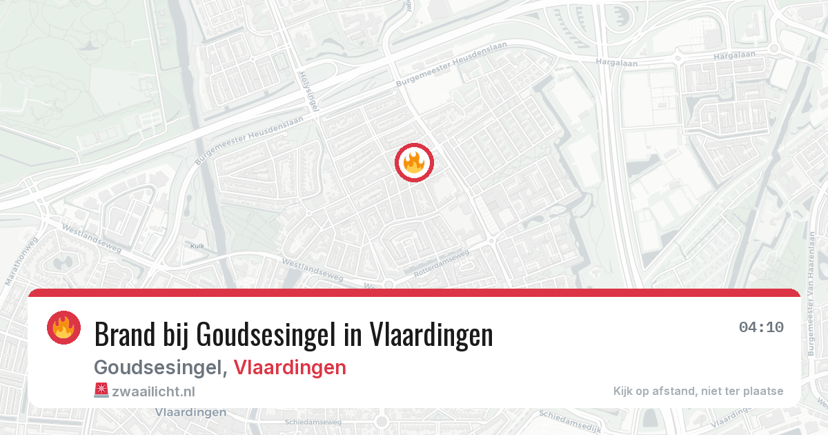 Brand bij Goudsesingel in Vlaardingen — 14 aug 2026