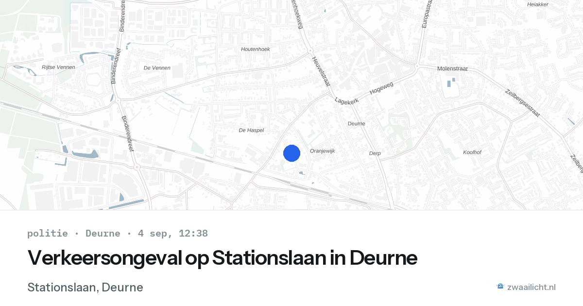 Verkeersongeval op Stationslaan in Deurne — 4 sep 2026