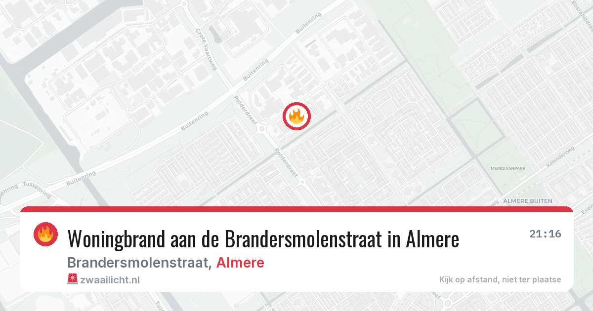 Woningbrand aan de Brandersmolenstraat in Almere — 28 mei 2026