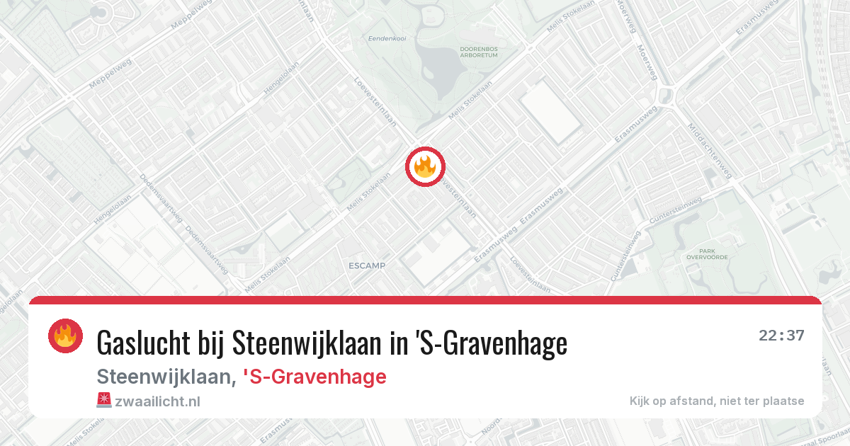 Gaslucht bij Steenwijklaan in 'S-Gravenhage — 23 mrt 2026
