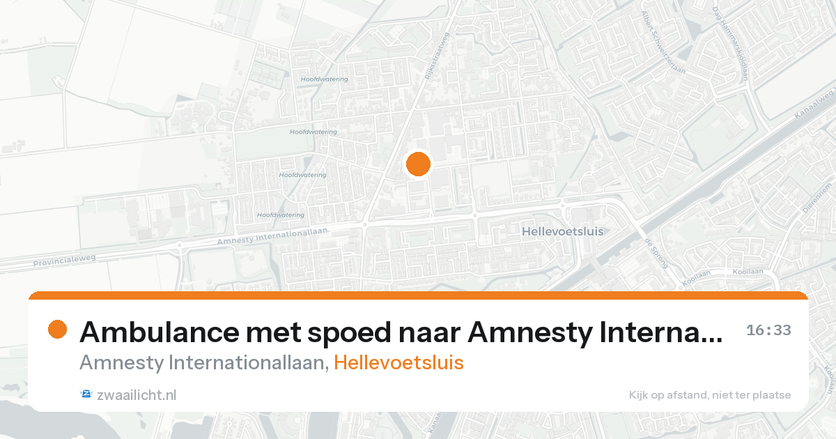 Ambulance met spoed naar Amnesty Internationallaan in Hellevoetsluis — 20 aug 2026
