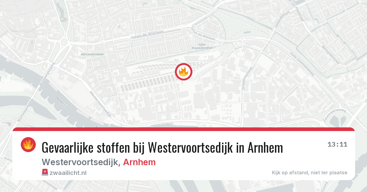 Gevaarlijke stoffen bij Westervoortsedijk in Arnhem — 20 mrt 2026