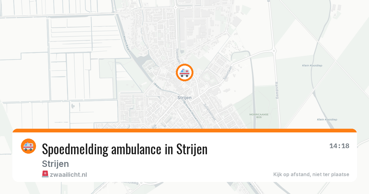 Spoedmelding ambulance in Strijen — 25 jun 2026