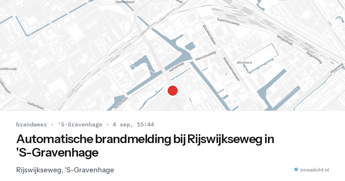 Automatische brandmelding bij Rijswijkseweg in 'S-Gravenhage — 4 sep 2026