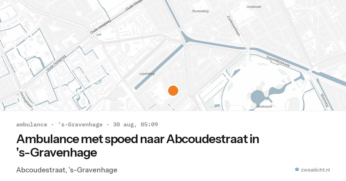 Ambulance met spoed naar Abcoudestraat in 's-Gravenhage — 30 aug 2026