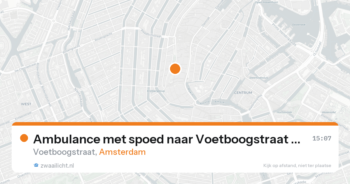 Ambulance met spoed naar Voetboogstraat in Amsterdam — 20 aug 2026