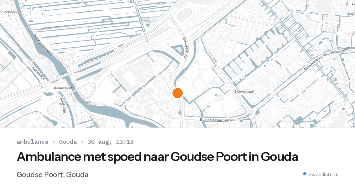 Ambulance met spoed naar Goudse Poort in Gouda — 30 aug 2026