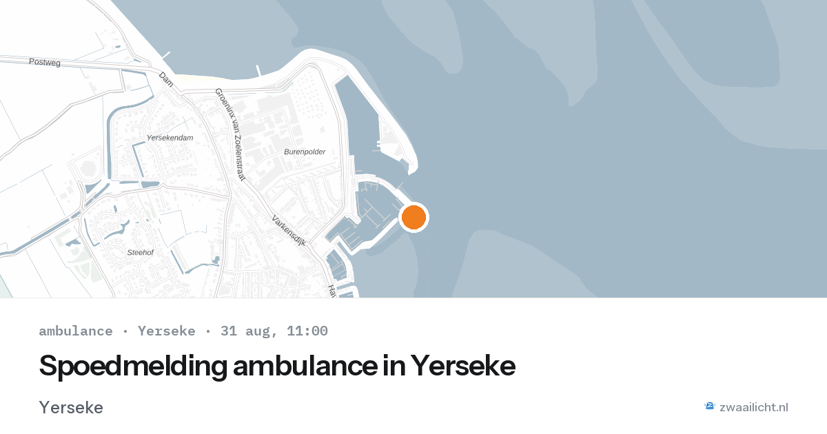 Spoedmelding ambulance in Yerseke — 31 aug 2026