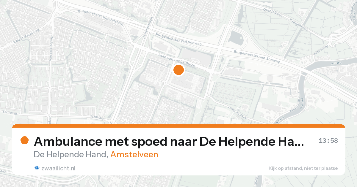 Ambulance met spoed naar De Helpende Hand in Amstelveen — 16 aug 2026