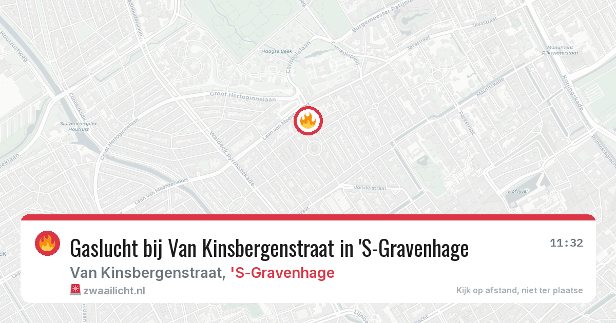 Gaslucht bij Van Kinsbergenstraat in 'S-Gravenhage — 13 aug 2026