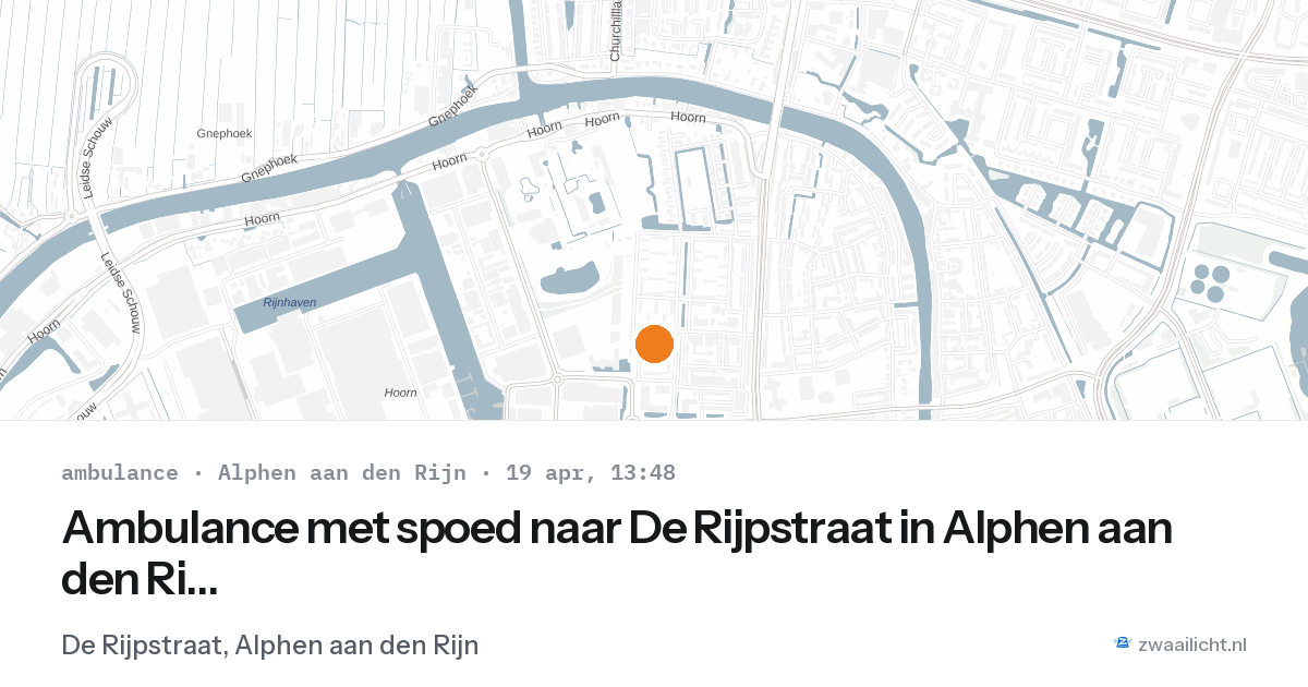 Ambulance met spoed naar De Rijpstraat in Alphen aan den Rijn — 19 apr 2026