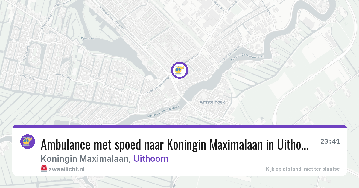 Ambulance met spoed naar Koningin Maximalaan in Uithoorn — 29 mei 2026