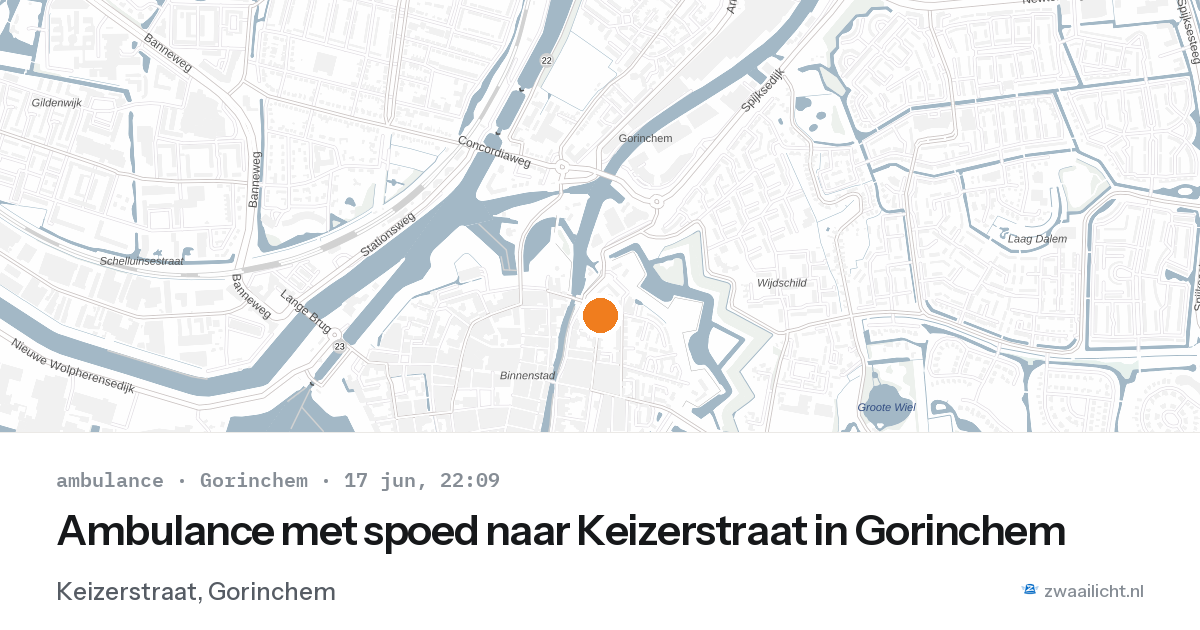 Ambulance met spoed naar Keizerstraat in Gorinchem — 17 jun 2026