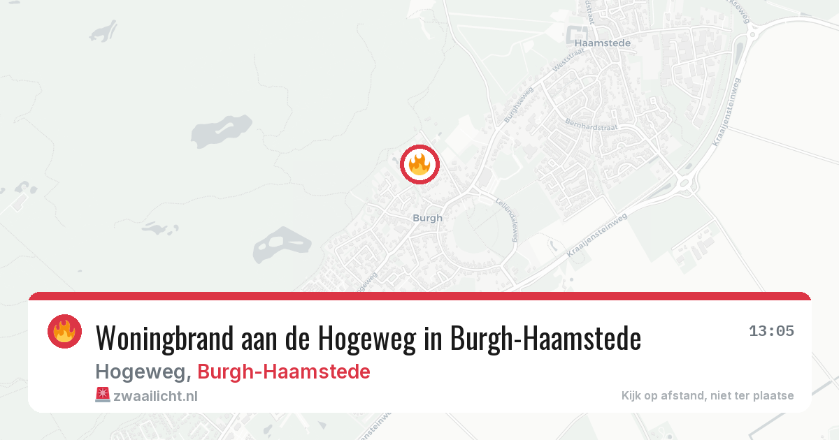 Woningbrand aan de Hogeweg in Burgh-Haamstede — 18 mei 2026